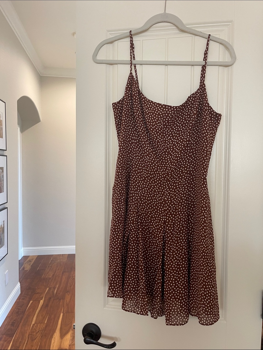 Reformation Brown Polka Dot Dress